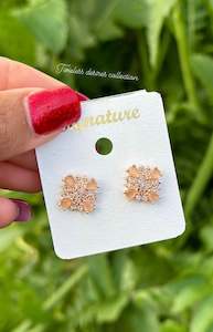 Yellow earrings in American diamond