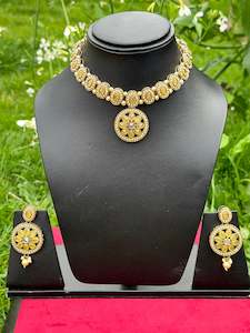 Yellow necklace / Choker set Polki