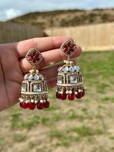 Maroon jhumki earrings - J17
