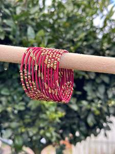 Maroon thread bangles