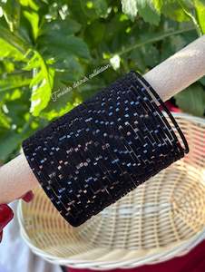 Black Plain velvet bangles pack of 36 bangles