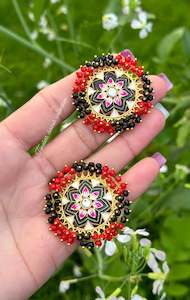 Black Colour Jewellery Options: Meenakari studs in gold plating