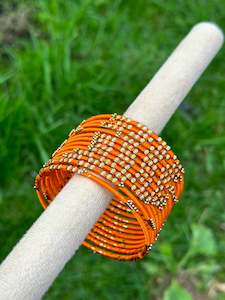 Orange colour thread bangles