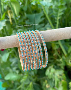 Sky blue kangan bangles set