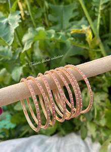 C Peach Colour Jewellery Options: Peach/light pink colour kangan bangles set