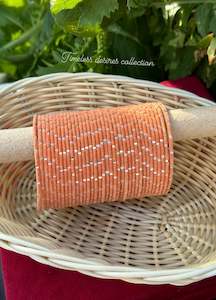 Peach Plain velvet bangles pack of 36 bangles