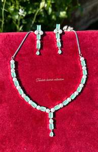 Mint American diamond necklace set