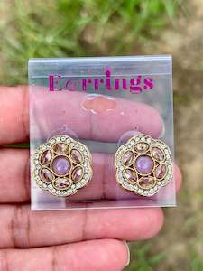 Baby pink stud earrings - J28
