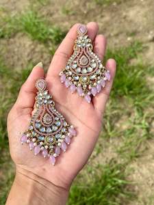 C Baby Pink Colour Jewellery Options: Baby pink earrings- J18