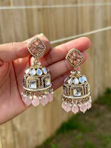 Pink jhumki earrings- J17