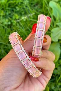 Baby pink American diamond kangan / bangles