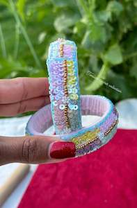 C Baby Pink Colour Jewellery Options: Multi coloured handmade soft bangles