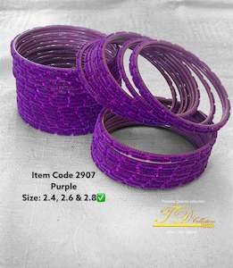 Bright purple Plain velvet bangles pack of 36 bangles