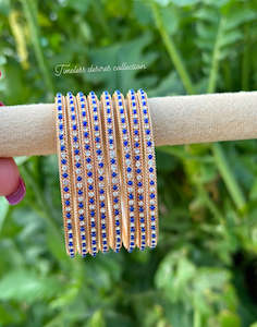 C Blue Colour Jewellery Options: Blue kangan bangles