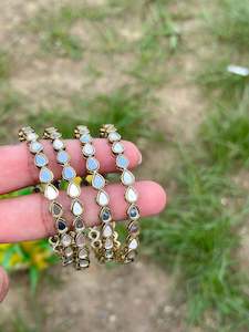 Golden mirror kangan (set of 4) B12