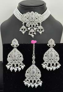 Silver necklace set with earrings, Code: E11