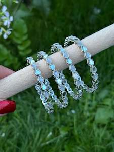 Grey or transparent white Kangan / bangles in mirror ( set of 4 )