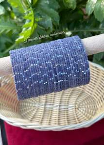 Grey Plain velvet bangles pack of 36 bangles