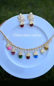 Multi Coloured Dakhi Set in Punjabi Traditional Jewellery