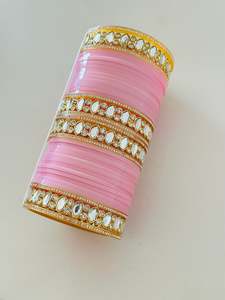 Bridal Chooda Range: Baby pink chooda set, ( Code: 8 )