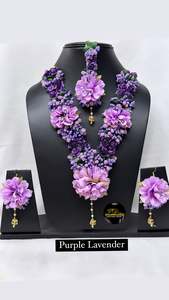 Haldi Or Maaiya Jewellery: Purple or Lavender Floral jewellery