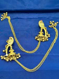 Kashmiri Kundan earrings, Colour: Golden, (Code: 092)