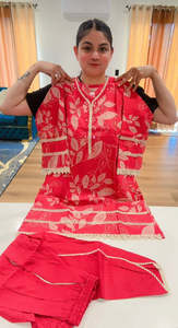 Bindis: Stylish tulip pant with kameez, Colour: gajri, Code: 161