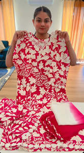 Readymade 3 pieces plazo suit with double shade dupatta, Colour: rani pink, Code: 173