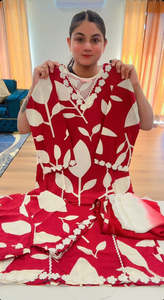 Bindis: Readymade 3 pieces plazo suit with double shade dupatta, Colour: maroon, Code: 172