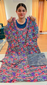 Casual Wear Punjabi Suits: Cotton Printed Boutique Stitched Suit, Code: 229