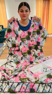 Casual Wear Punjabi Suits: Cotton Printed Boutique Stitched Suit, Code: 216