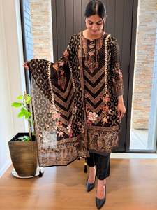 Bindis: Readymade 3 piece handwork Partywear suit, Code: R13