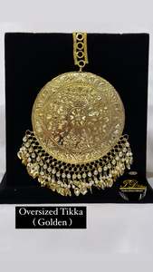 Traditional Jewellery %E0%A8%AA%E0%A9%B0%E0%A8%9C%E0%A8%BE%E0%A8%AC%E0%A9%80 %E0%A8%97%E0%A8%B9%E0%A8%BF%E0%A8%A3%E0%A9%87: Golden Oversized pipal patti tikka