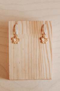 Earrings: Manuka Honey Earrings -  24k gold plate and sterling silver.
