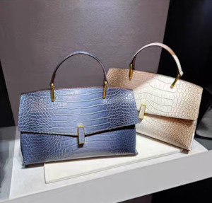 Bags: Embossed Genuine Leather with Top Handle Handbag