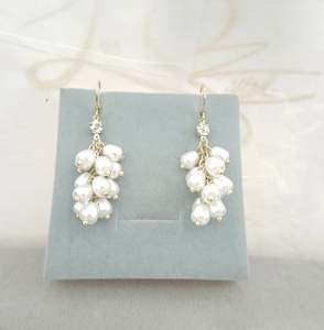 Fashion Statement Jewellery: #075 Faux Pearl Cluster Dangle Earrings