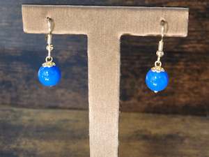 Earthborn Treasures Collection: Natural Jade | Rare Blue | Gold-Toned Plated Earrings