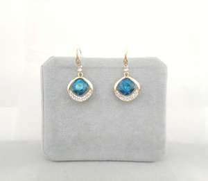 Premium Crystal Jewellery Collection: #149 Blue Premium Crystal Drop Earrings