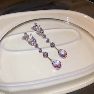 Ombre #003 | Premium Crystal | Sterling Silver Plated Earrings