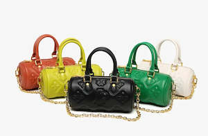 Leather Bags: Genuine Leather Cylinder Small Handbag