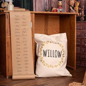 All: Medium - Gold Wreath Santa Sack