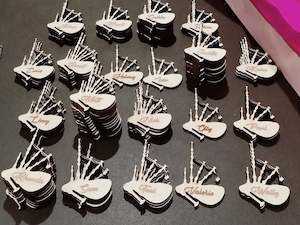 Table place names: Wedding Table Place Names - Bag Pipes