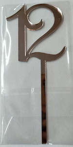 Cake Toppers: "12" Script font Cake Topper