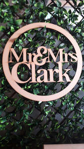 Wedding Collection: Personalized Mr&Mrs ... name in Circle wedding sign