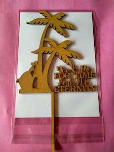 End Of Range Items: Bride and Groom + Palm Tree you and me topper