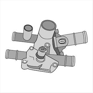 Thermostats Housings: TRIDON THERMOSTAT INCLUDES HOUSING & COOLANT SENSOR - 105 DEGREE TT596-221
