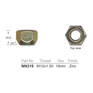 Brakes Brake Wheel Nuts: NUTS 1.5MM PACK OF 4 NN3194