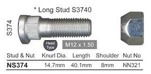 Brakes Brake Wheel Nuts: PRODUCTS WHEEL STUD AND NUT NS374