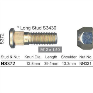 PRODUCTS WHEEL STUD AND NUT NS372