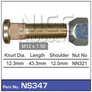 Brakes Brake Wheel Nuts: PRODUCTS WHEEL STUD AND NUT NS347